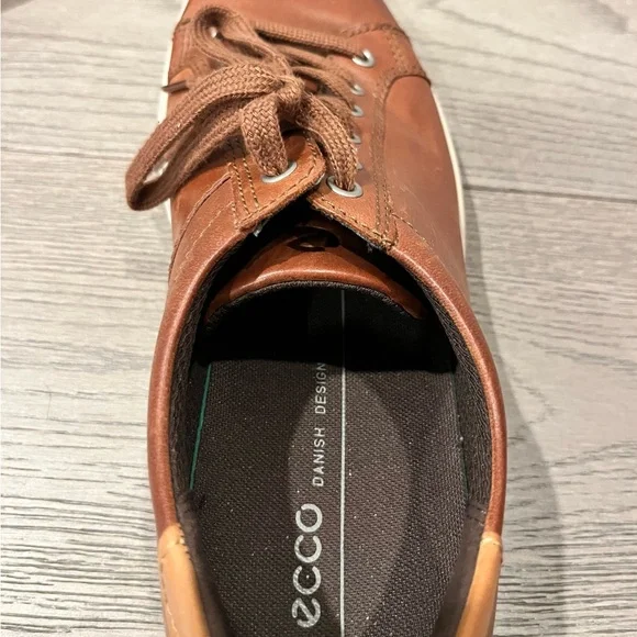 Ecco Men's Tan Leather Sneakers - Picture 6 of 7